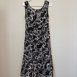 J. R. Nites size 12 midi lace dress black and white w/slip